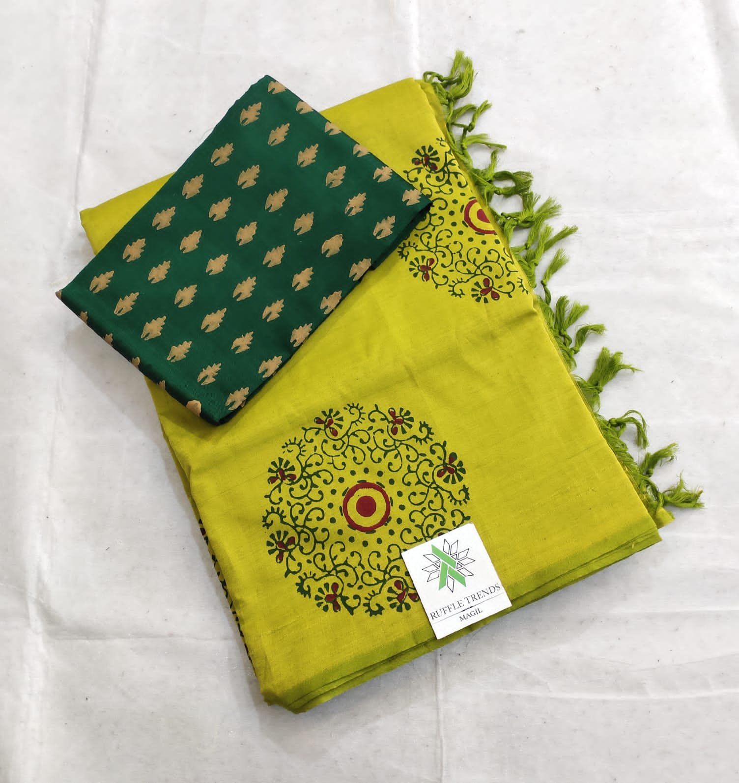 Buy south cotton dress material with border in India @ Limeroad