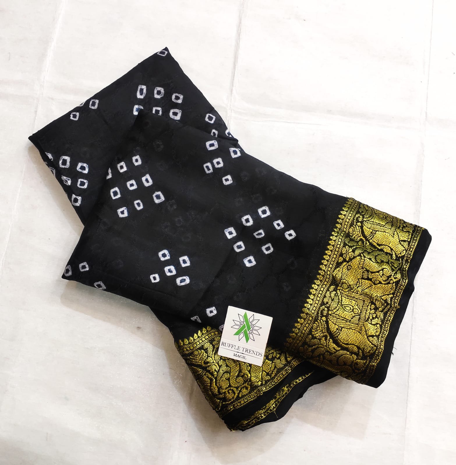 Silk Bhandhini ( Black )