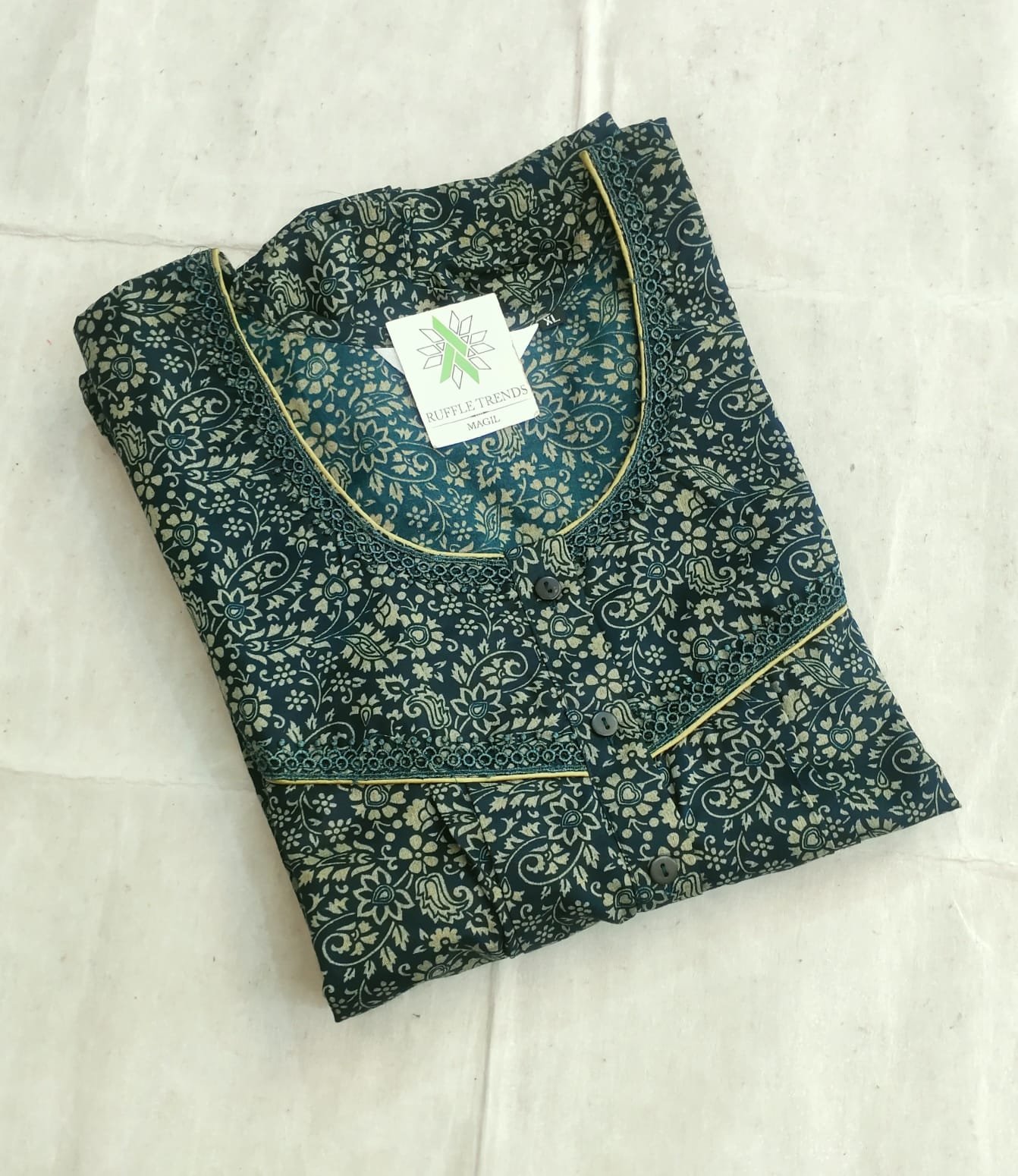 Spun Cotton XL Nighties ( Peacock green )