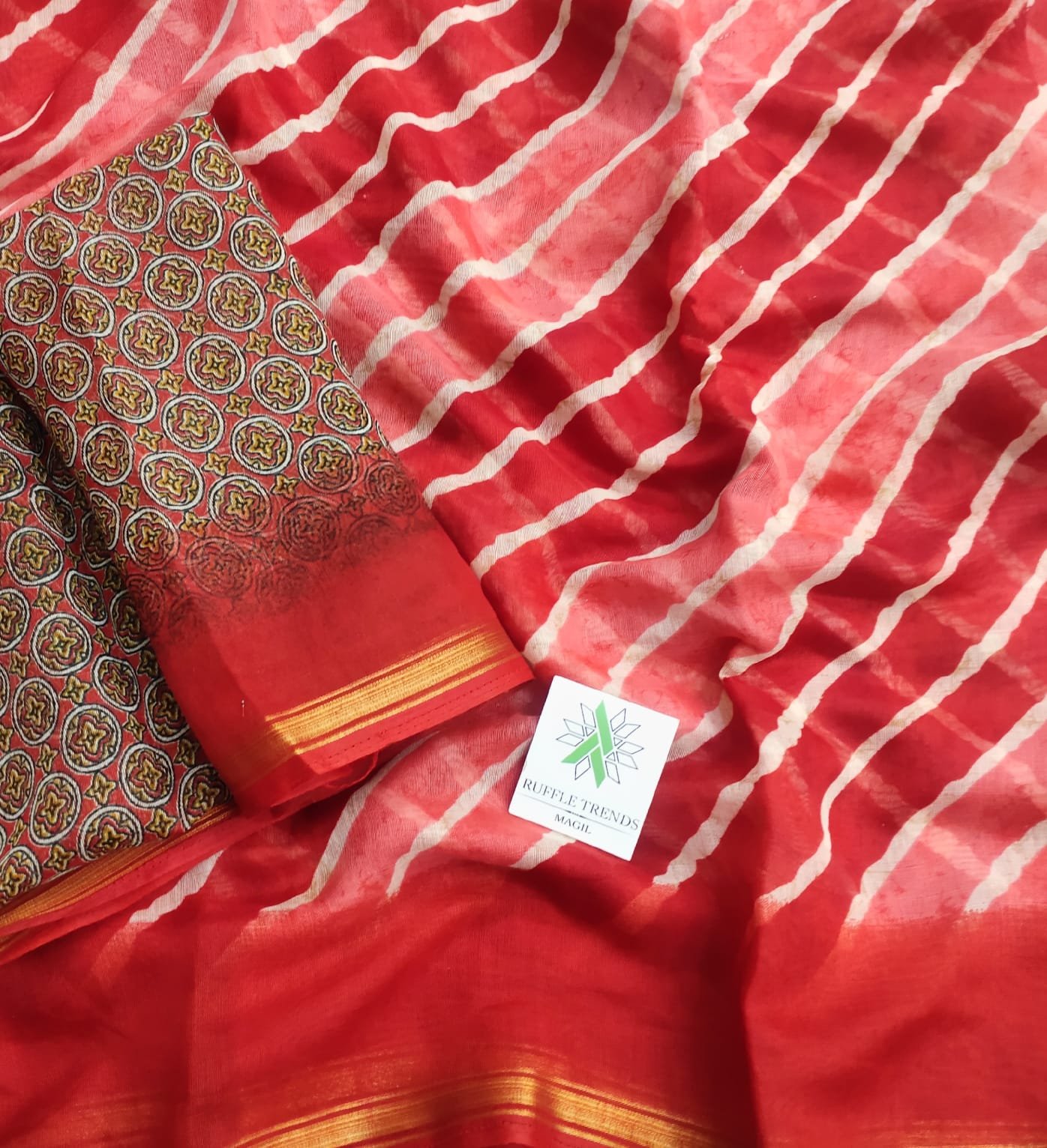 Madhura Silk ( Red, Salmon )