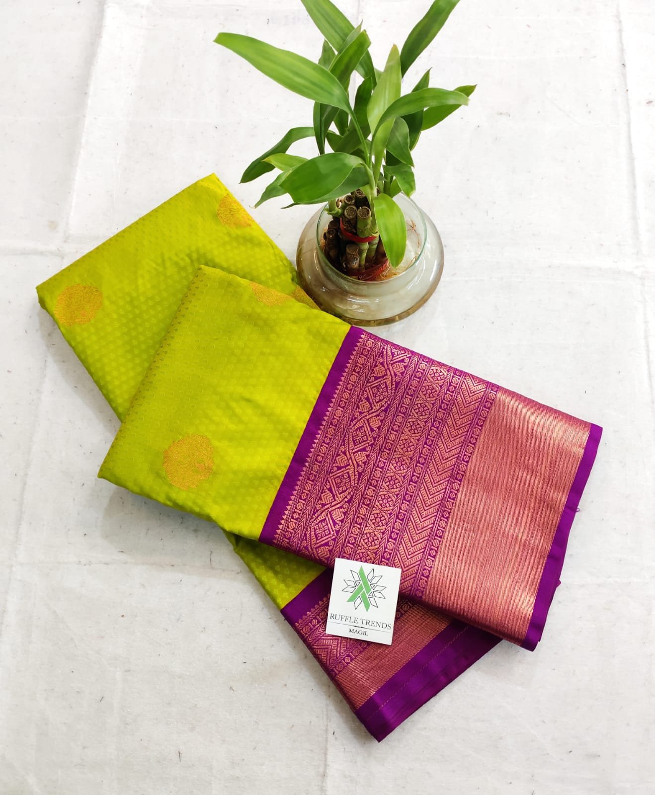 Radha ( Dark olive green, Purple )