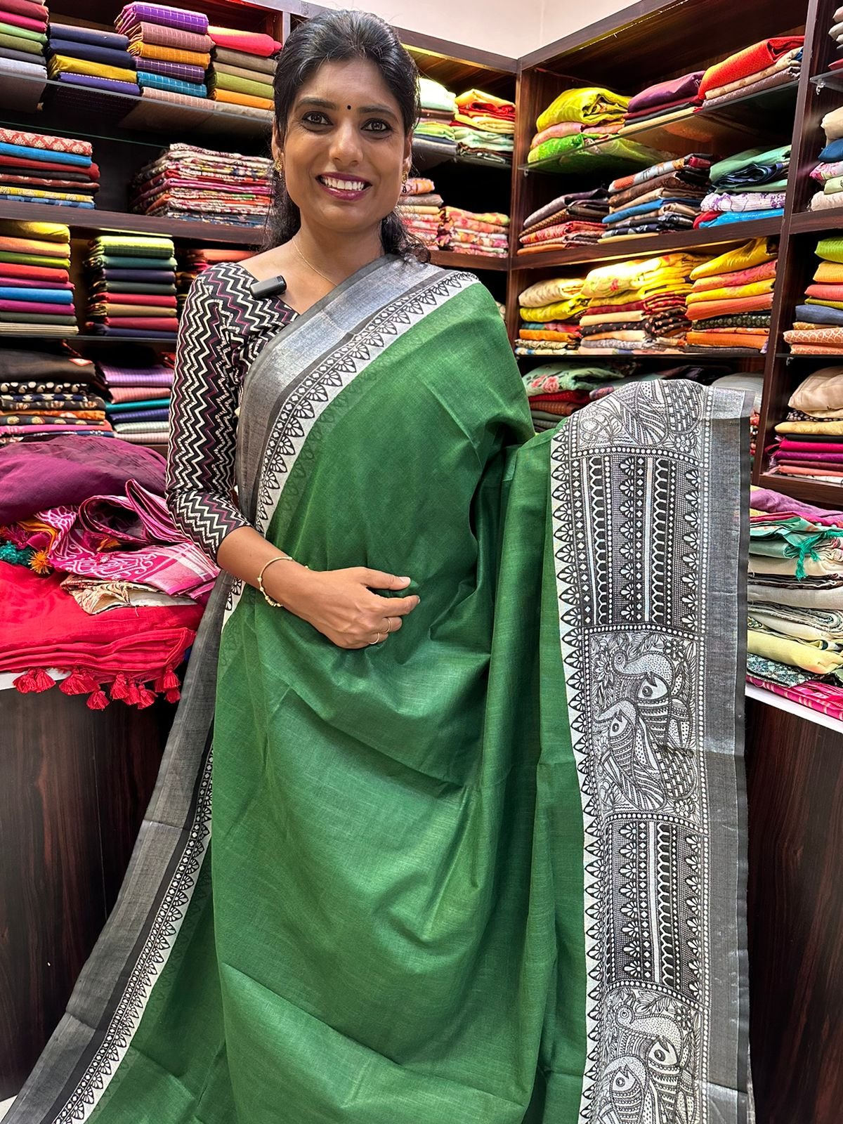 Madhubani ( Green, Black )